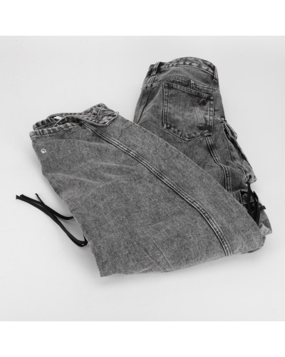 The Attico Jeansy spodnie szare z kieszeniami