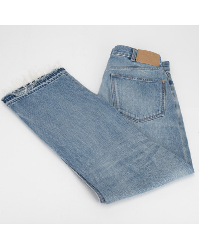 Celine Jeansy jeansy jasne niebieskie z frędzlami u dołu