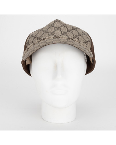 Gucci czapka z daszkiem gg supreme baseball hat bez + monogram + siatka