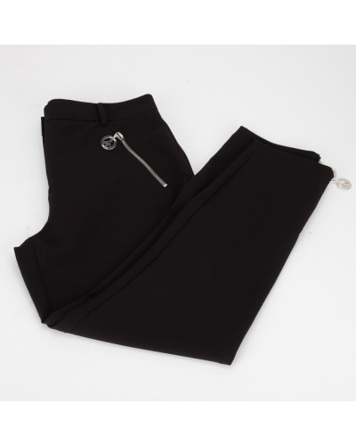 Moschino Spodnie czarne z suwakami