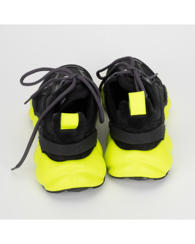 MCM Sportowe czarne buty z neonowa podeszwą