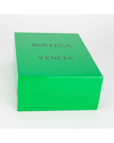 Bottega Veneta Botki czarne z zieloną podeszwą