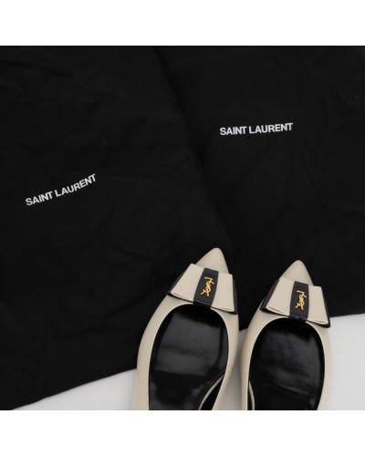 Saint Laurent  Baleriny kremowe