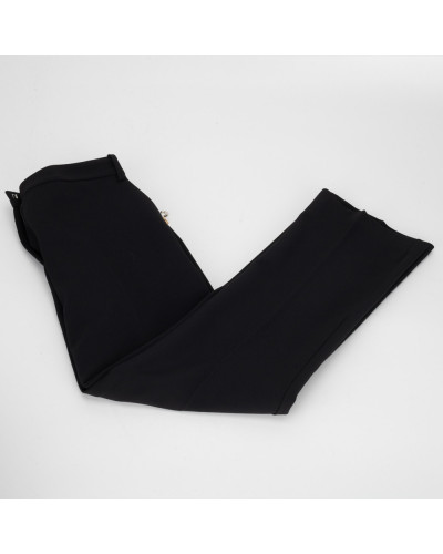 Pinko Spodnie czarne w kant z łańcuchem