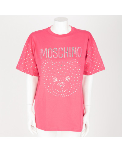 Moschino Bluzka  różowa z kamieniami