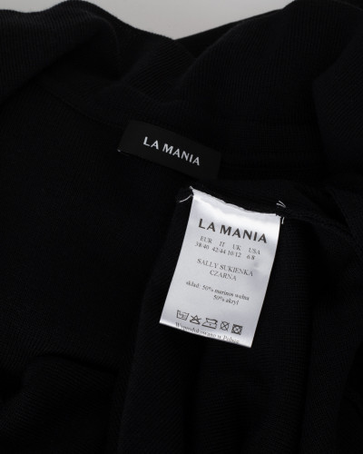 La Mania Sukienka czarna z guzikami
