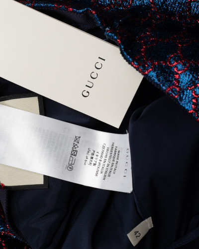 Gucci Spódnica granatowa w czerwone logo