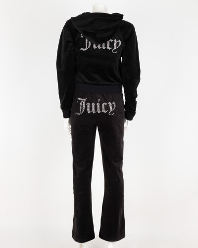 Juicy Couture Dres czarny welurowy komplet