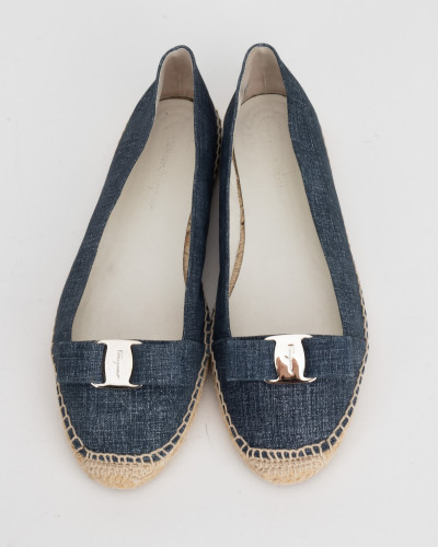 Salvatore Ferragamo jeansowe espadryle