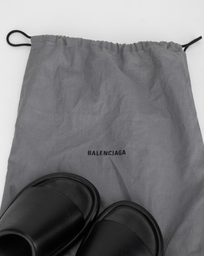 Balenciaga Klapek czarne skórzane