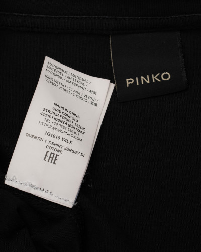 Pinko Bluzka T- shirt z logo cekinowym