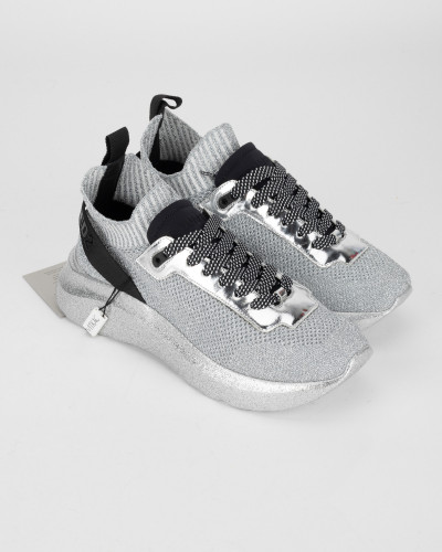 Dsquared2 Sportowe srebrne trampki