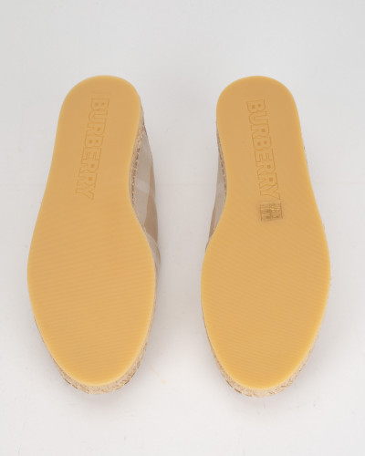 Burberry espadryle jasna krata oraz skorzana pieta