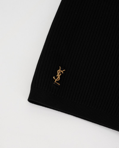 Saint Laurent  Spodenki czrane kolarki z logo