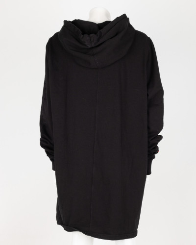 Rick Owens Bluza czarna z kapturem dluga oversize