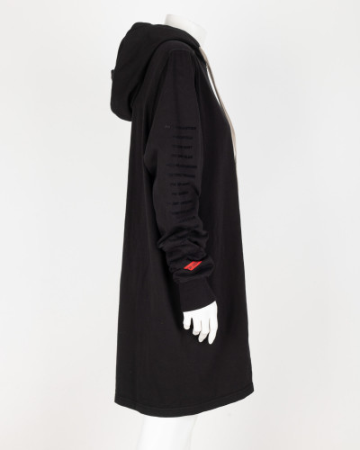 Rick Owens Bluza czarna z kapturem dluga oversize