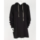 Rick Owens Bluza czarna z kapturem dluga oversize