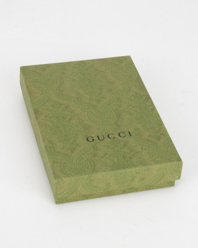 Gucci Porftel i etui zielone z logo