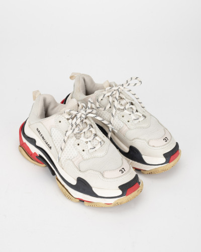 Balenciaga Sportowe kremowo czerwone Triple S