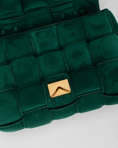 Bottega Veneta Torebka zielona zamszowa chain pochette