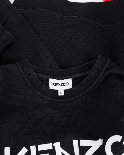 Kenzo Bluza czarna z białym logo