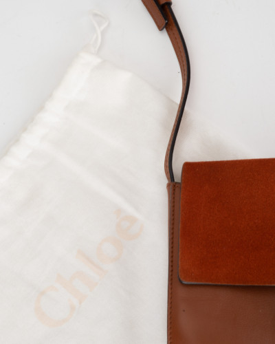 Chloe Torebka ruda kopetówka crossbody z łańcuchem