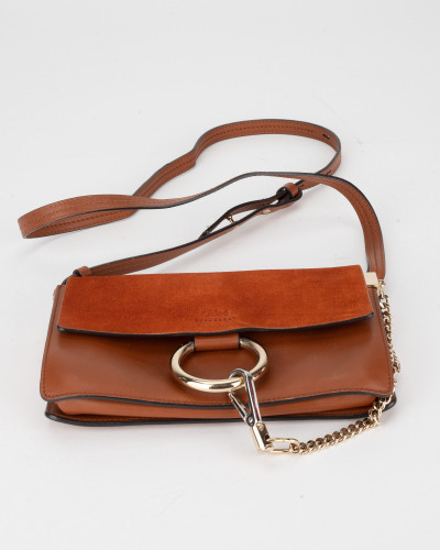 Chloe Torebka ruda kopetówka crossbody z łańcuchem