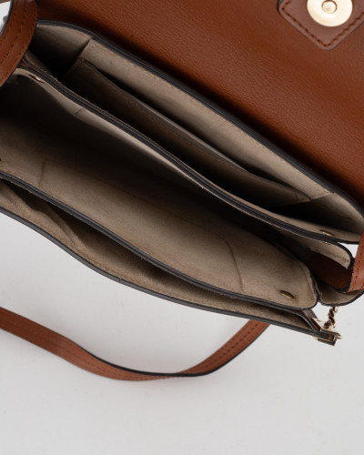 Chloe Torebka ruda kopetówka crossbody z łańcuchem