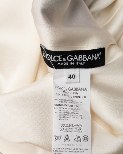 Dolce & Gabbana Biała sukienka w kwiaty