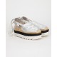 Stella McCartney srebrne espadryle sznurowane na platformie