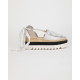 Stella McCartney srebrne espadryle sznurowane na platformie