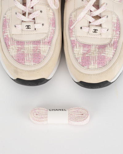 Chanel  rozowe sneakersy z tkaniny