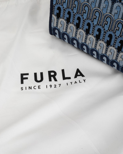 Furla Torebka niebieska w logo