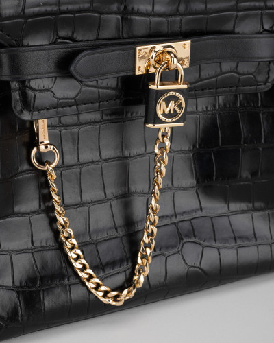 Michael Kors Torebka Hamilton czarna we wzór croc