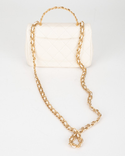 Chanel  biala torebka mala flapbag