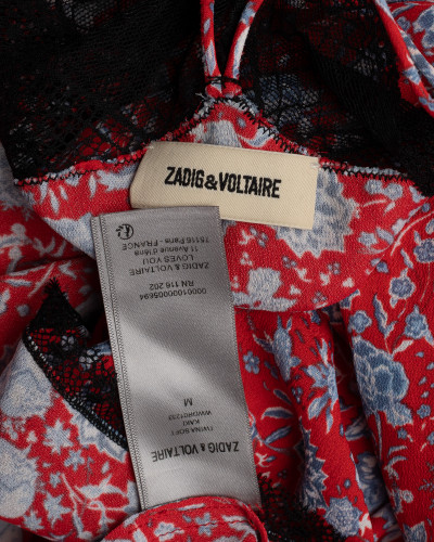 Zadig & Voltaire czerwona sukienka w kwiatki