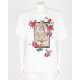 Roberto Cavalli bialy tshirt z nadrukiem