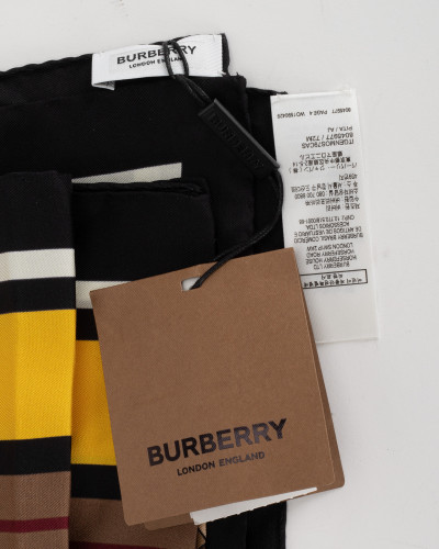 Burberry chusta jedwabna brązowo żółta TB