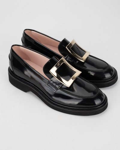 Roger Vivier Loafersy czarne lakierkowane