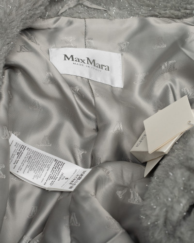 Max Mara Płaszcz szary świecący Teddy