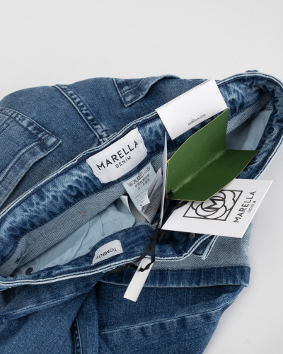 Marella Jeansy z metką niebieskie cienki jeans