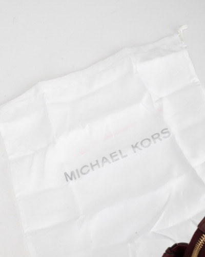 Michael Kors Torebka skorzana bordowa z logo MK