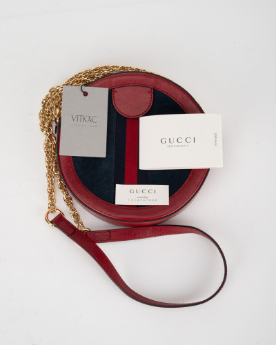 Gucci Torebka bordowa okrągła Ophidia