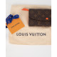 Louis Vuitton Porftel i etui w monogram z neonowym  pomarańczowym środkiem pomarańczowym