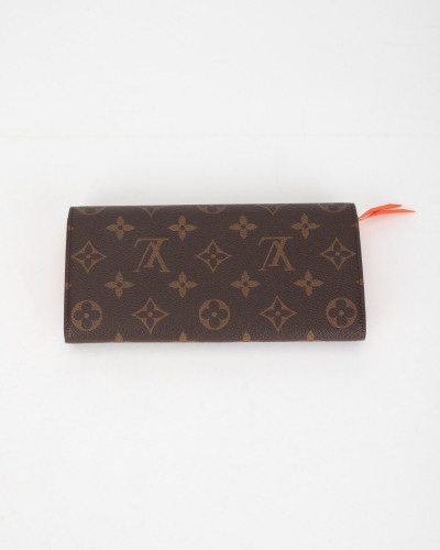 Louis Vuitton Porftel i etui w monogram z neonowym  pomarańczowym środkiem pomarańczowym