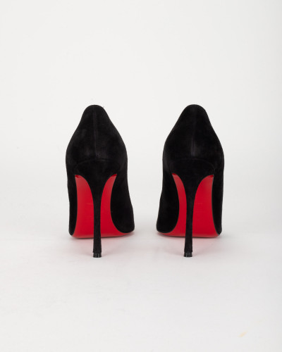 Christian Louboutin Szpilki czarne zamszowe decoltish 100