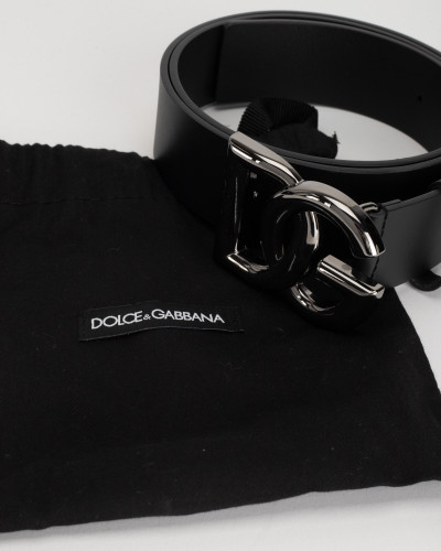 Dolce & Gabbana Pasek czarny skorzany